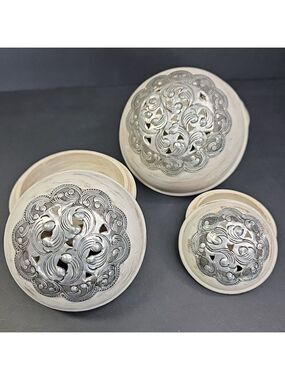 Nesting Trinket Boxes Handcrafted Mango Wood Thailand Square Trinket Box